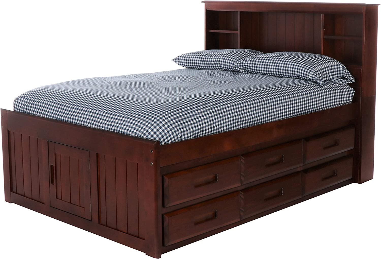 South Shore Ulysses Blueberry Bookcase Headboard with Sliding Doors