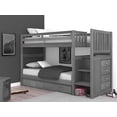 thumbnail image 1 of Discovery World Furniture Stairbed Kids Twin over Twin Transitional Wood Bunk Bed, Charcoal, 1 of 7