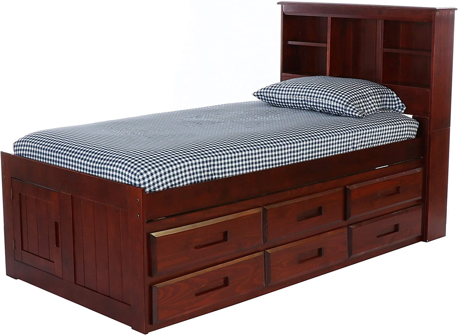 Discovery World Furniture Twin Size Bed with Headboard Bookcase, Twin