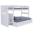 thumbnail image 1 of Discovery World Furniture - Twin over Full Size Stairbed Bunk Bed with 3 Drawers, Bunk Bed with Drawers, White, 1 of 5