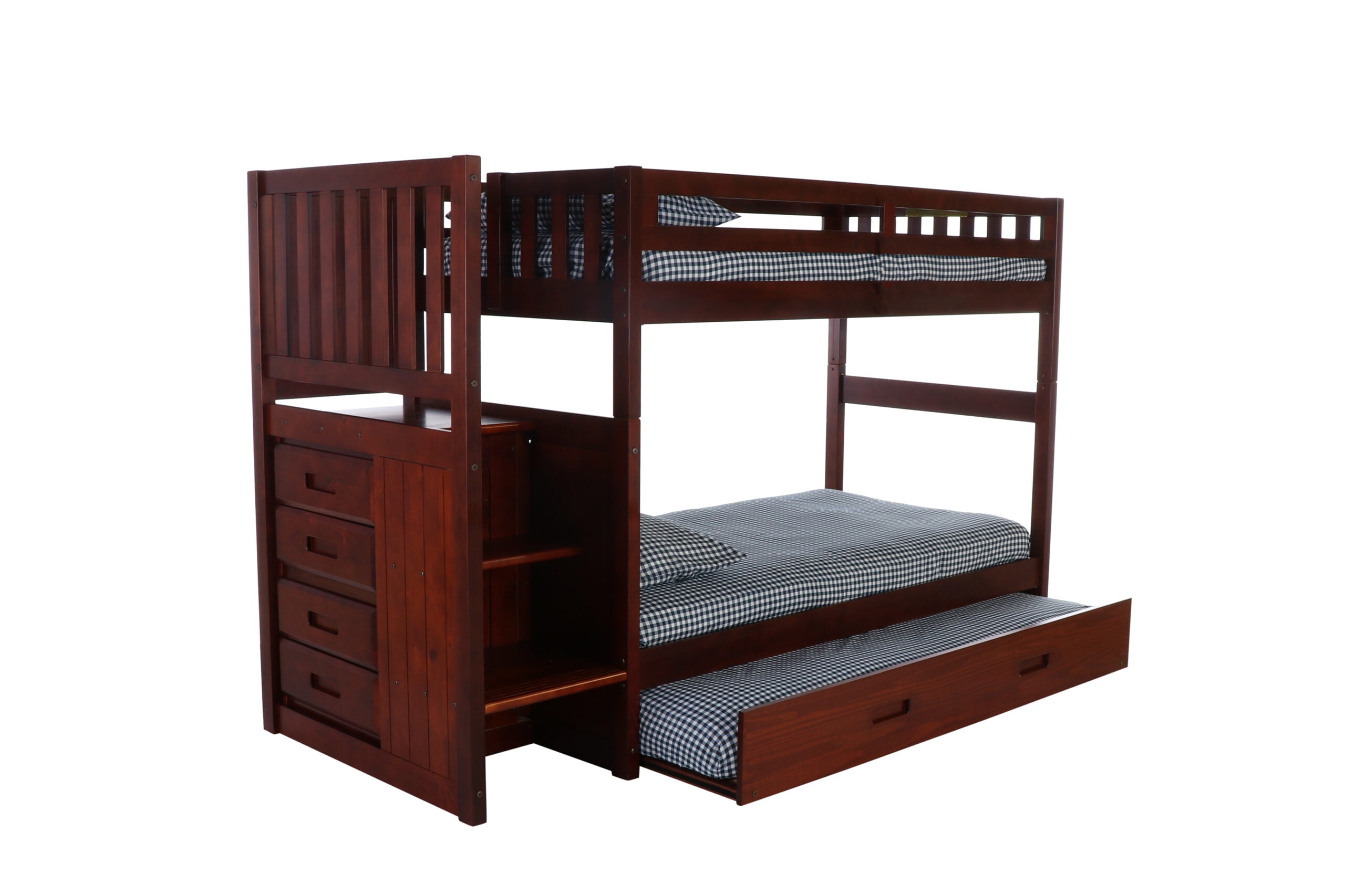 Discovery World Furniture - Twin over Full Size Stairbed Bunk Bed with