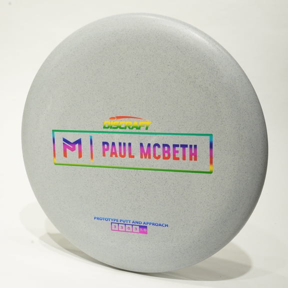Discraft Prototype Paul McBeth Rubber Blend Kratos Disc Golf Putter & Approach Disc, Pick Your Disc 173g Gray w/ Rainbow Stamp