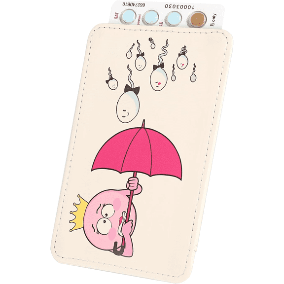 Discreet Birth Control Pill Case Holder Sleeve 4.4 x 3 Inch - Fits All Standard Pill Packs (Beige)