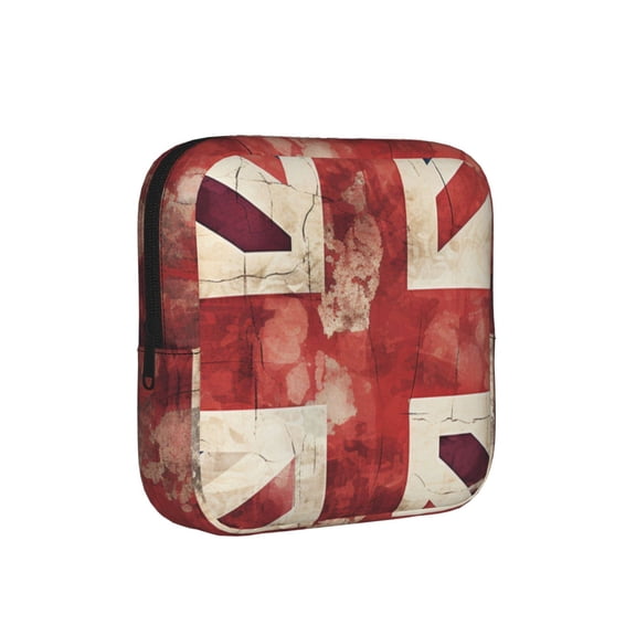 Discreet Privacy Pouch Women Portable Feminine Hygiene Organizer Bag for Pads Tampons Travel Toiletry Makeup Case, Union Jack UK Flag Vintage