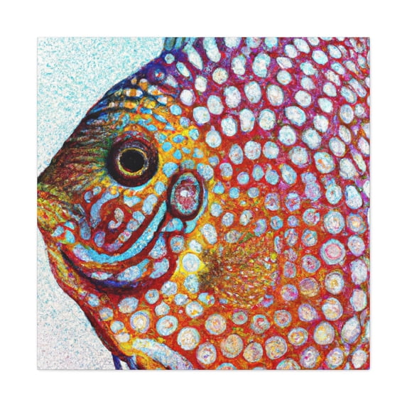 Discus In Pointillism - Canvas