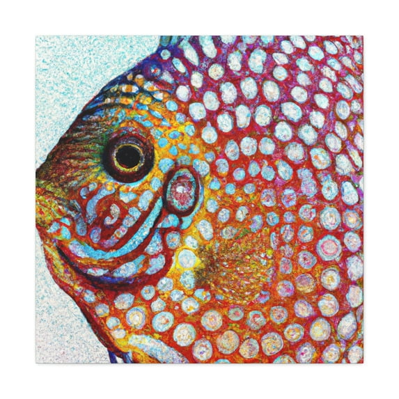 Discus In Pointillism - Canvas