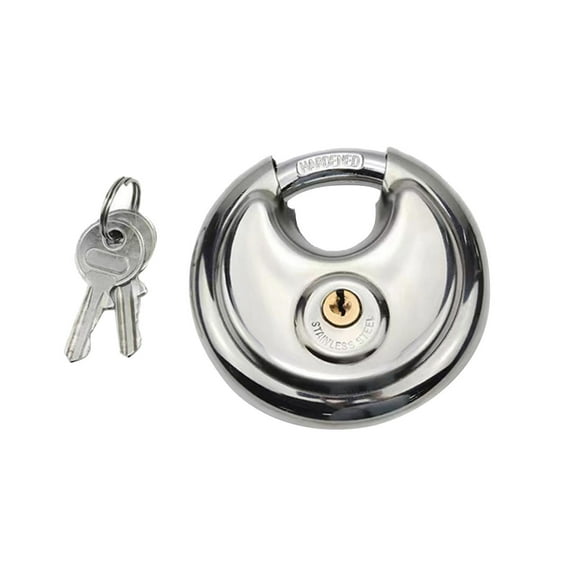 Discus Padlocks Keyed Alike, 2-3/4 inch Wide, Stainless Steel 304 Round Lock, Waterproof and Rustproof Storage Lock with Brass Keys, Ideal for Storage Unit Gate, Outdoo