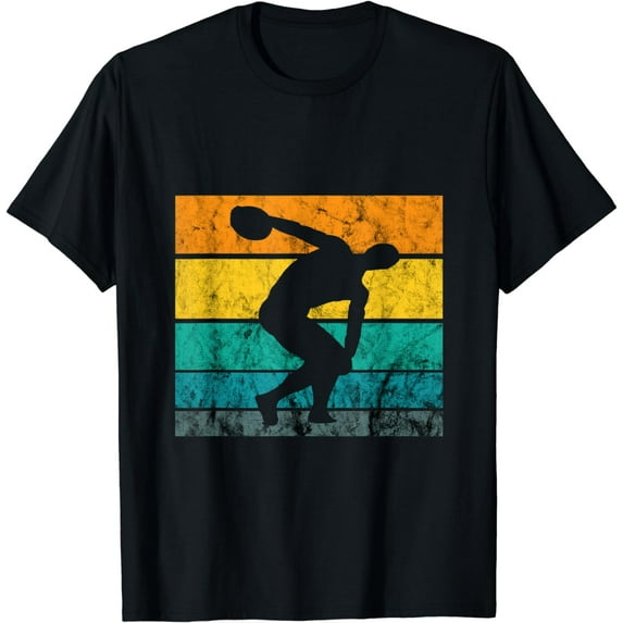 Discus Throw Discus Athlete Vintage Retro Track And Field T-Shirt