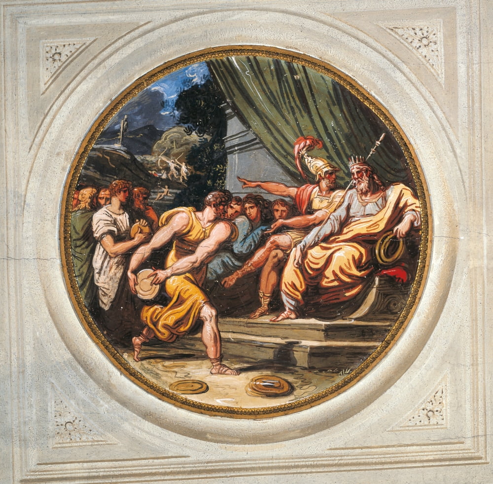 Discus Throw In Honor Of Ulysses At Alcinous Palace Canvas Art - (24 x 18)