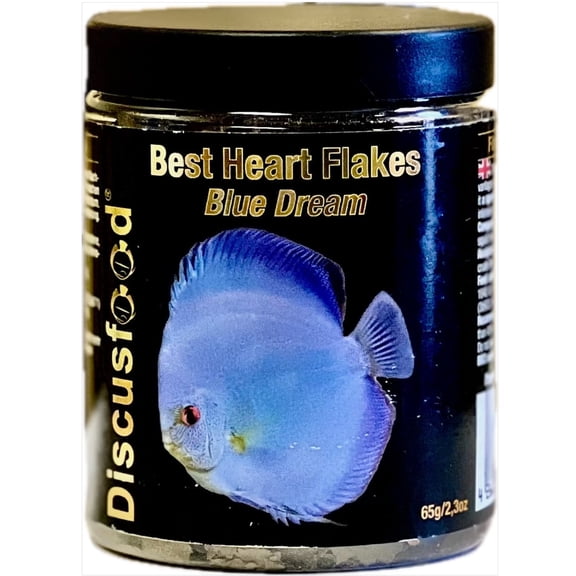 Discusfood Best Heart Flakes Blue Dream Fish Food, 2.3 oz