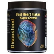 Discusfood Best Heart Flakes Super Growth- Fish Food- 2.3 oz