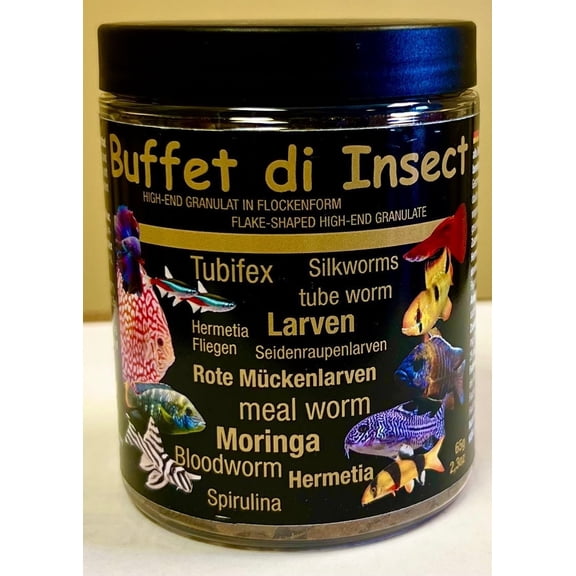 Discusfood Buffet Di Insect, Fish Food Flakes, 2.3 oz