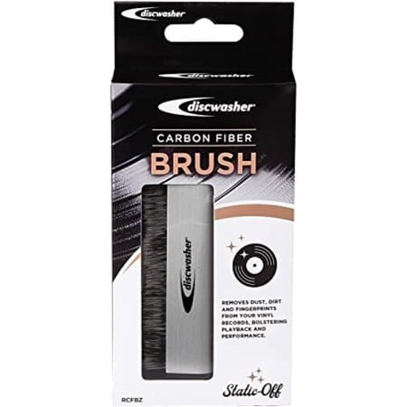 Discwasher RDCFBZ Carbon Fiber Vinyl Record Cleaning Anti-Static Brush (Silver) [VINYL ACCESSORIES] Silver