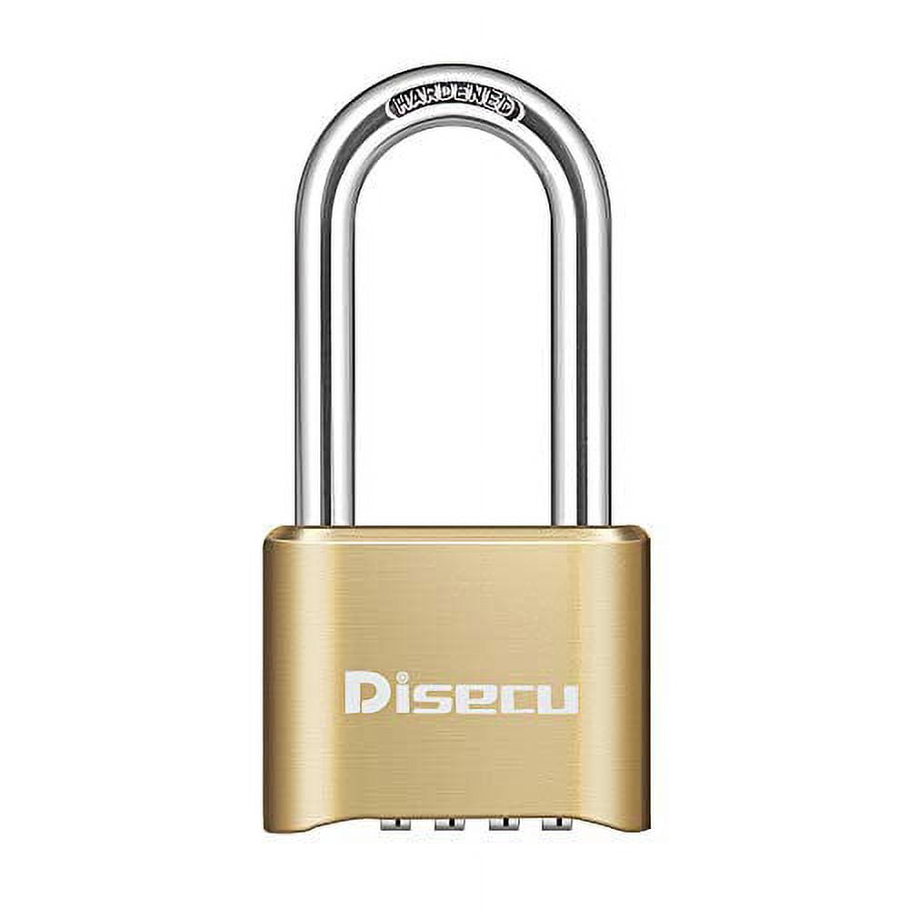 Disecu 4 Digit Heavy Duty Combination Lock 2.5 Inch Long Shackle