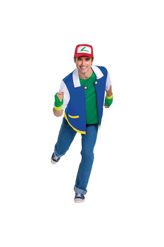 Adult Classic Ash Ketchum Costume - Size Small/Medium