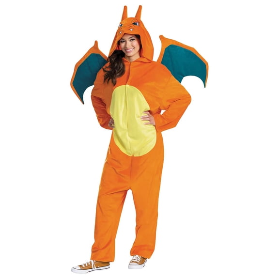 Disguise Adult Deluxe Charizard Jumpsuit Costume - Size Medium
