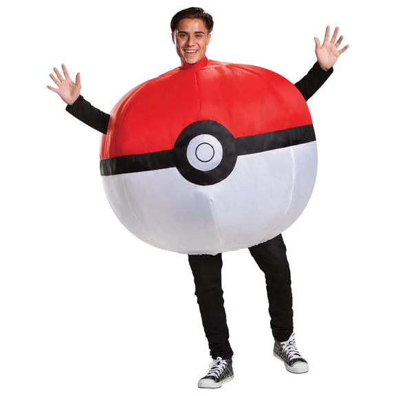 Disguise Adult Pokemon Inflatable Poke Ball Costume - Size One Size Fits Most