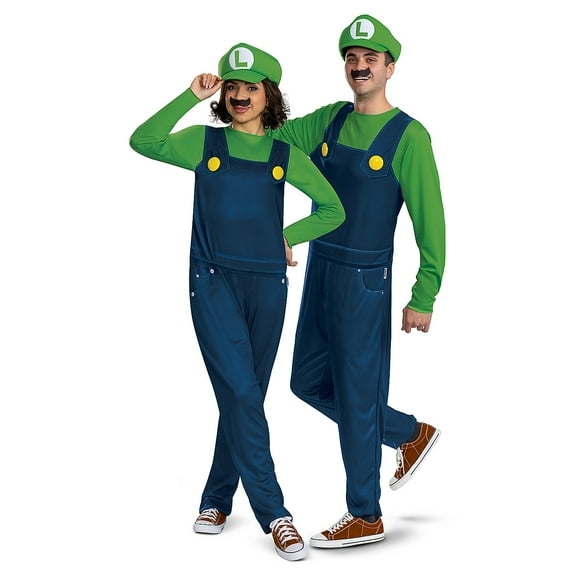 Disguise Adult Super Mario Bros Classic Elevated Luigi Costume - Size X Small - Green