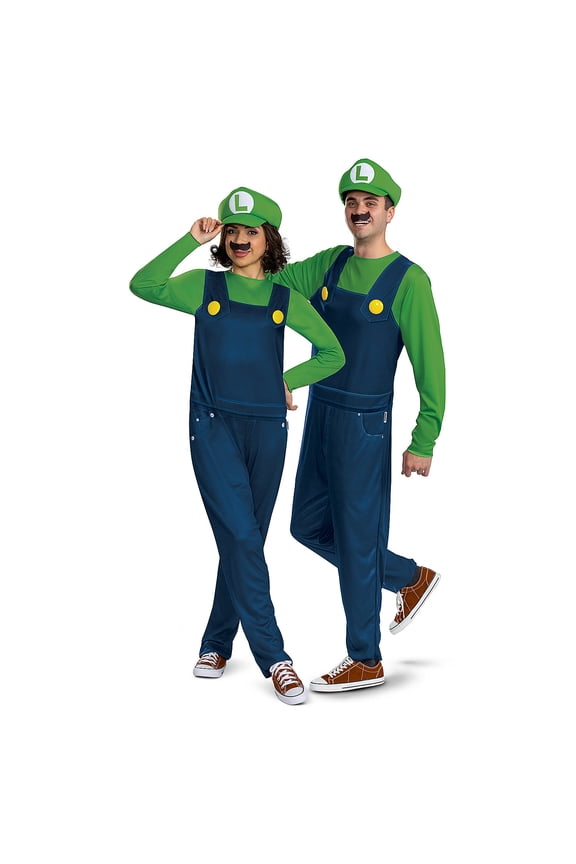 Adult Super Mario Bros Classic Elevated Luigi Costume - Size X Small - Green
