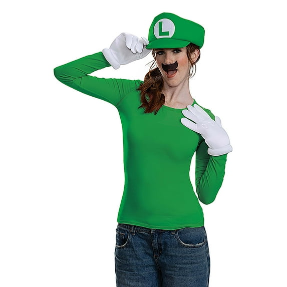 Adult's Super Mario Brothers Classic Luigi Elevated Costume Accessory Kit