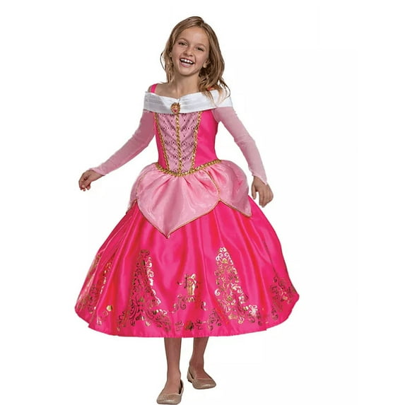 Disguise Aurora Fancy-Dress Costume for Girls with Crown Hoop for Ages 4-6X, Small 4-6X