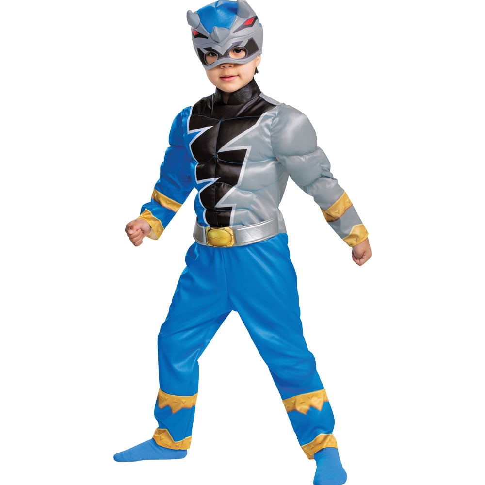 Disguise Blue Power Rangers Dino Fury Halloween Fancy-Dress Costume for Child, Little Boys S (4-6)