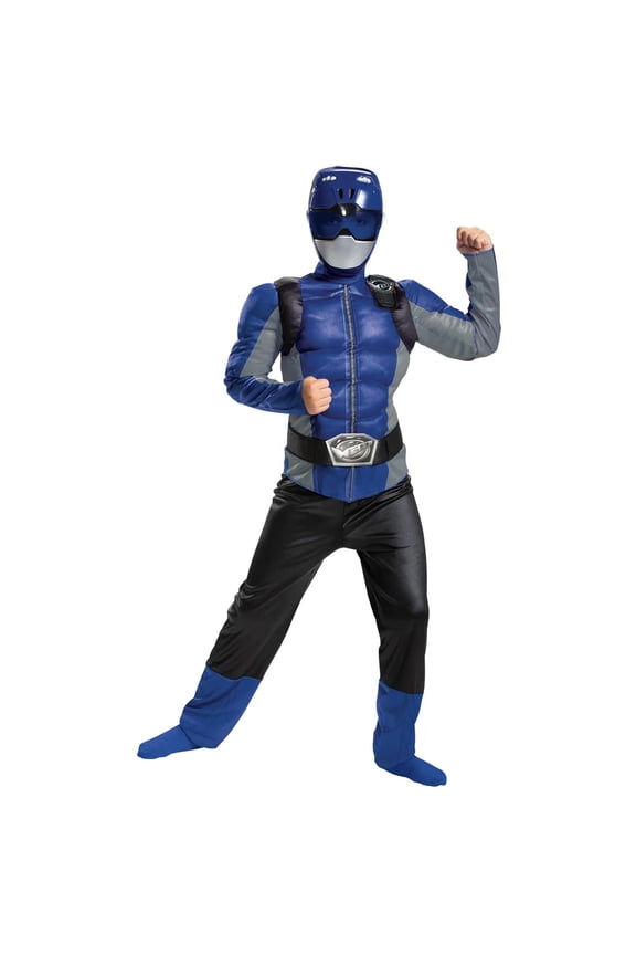 Boys' Blue Ranger Beast Morphers Classic Muscle Costume - Size 4-6