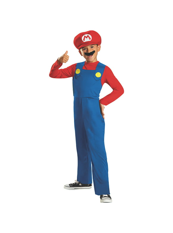 Disguise Boys' Classic Mario Jumpsuit Costume - Size 10-12