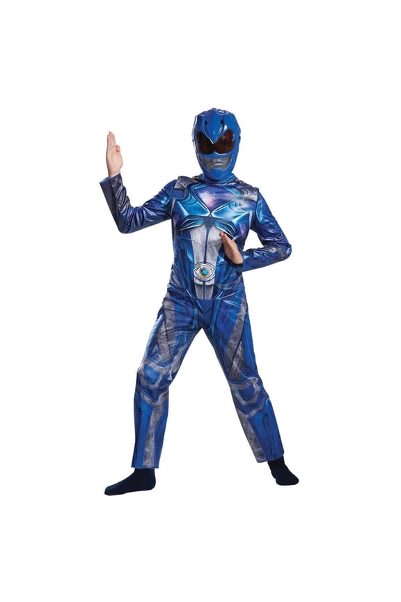 Boys' Classic The Power Rangers Movie Blue Power Ranger Jumpsuit Costume - Size 10-12