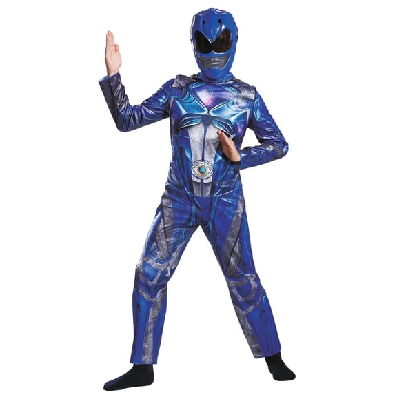 Disguise Boys' Classic The Power Rangers Movie Blue Power Ranger Jumpsuit Costume - Size 7-8
