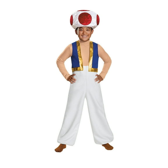 Disguise Boys' Deluxe Super Mario Bros. Toad Costume - 7-8