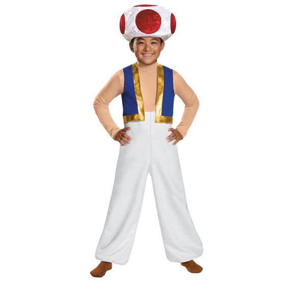 Disguise Boys' Deluxe Super Mario Bros. Toad Costume - Size 10-12