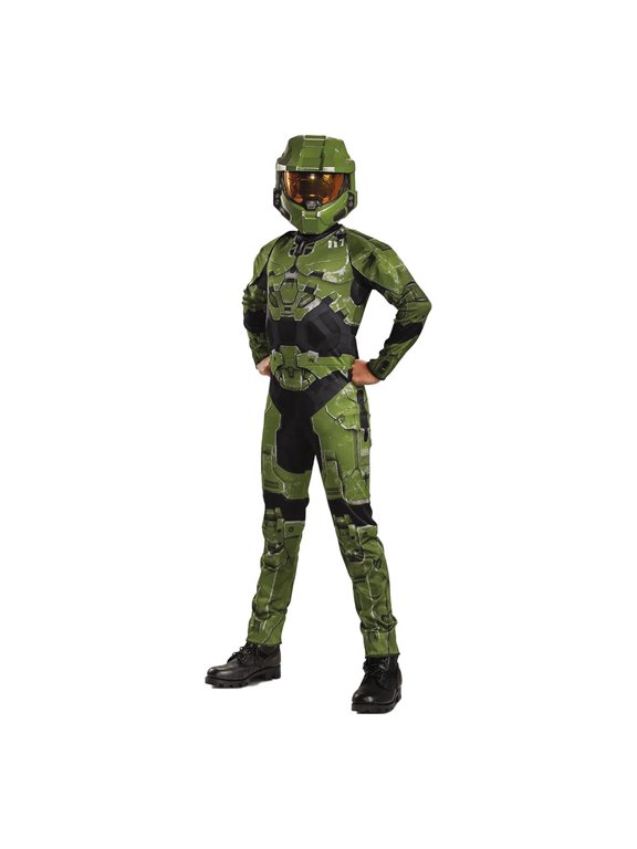 Boys' HALO Infinite Classic Master Chief Jumpsuit Costume - Size 4-6