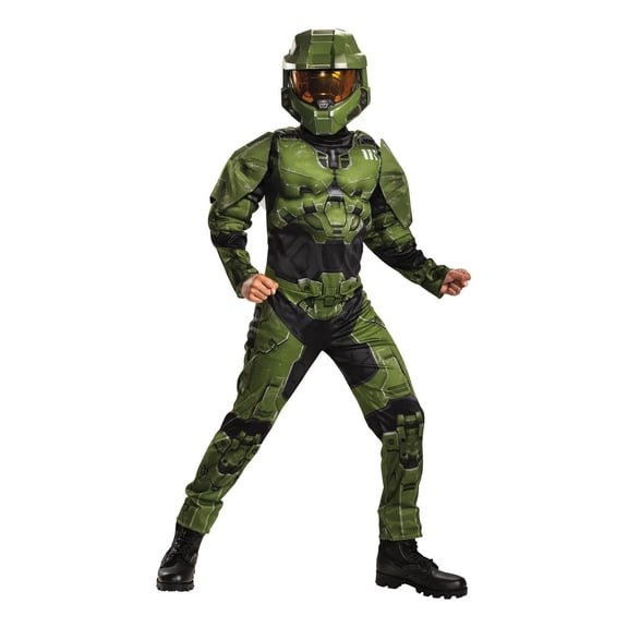 Disguise Boys' HALO Infinite Master Chief Muscle Padded Costume - Size 7-8