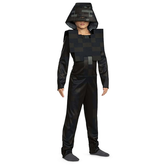 Disguise Boys' Minecraft Wither Skeleton Hooded Jumpsuit Classic Costume - Size 7-8 - Black