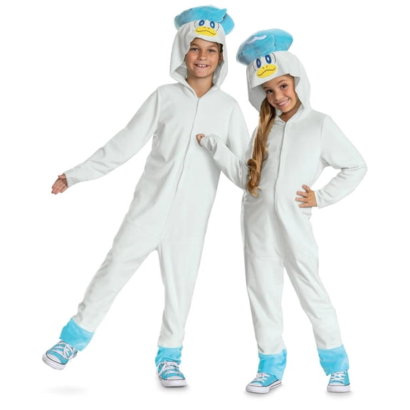 Disguise Boys' PokeMon Quaxly Hooded Jumpsuit Classic Costume - Size 10-12 - White