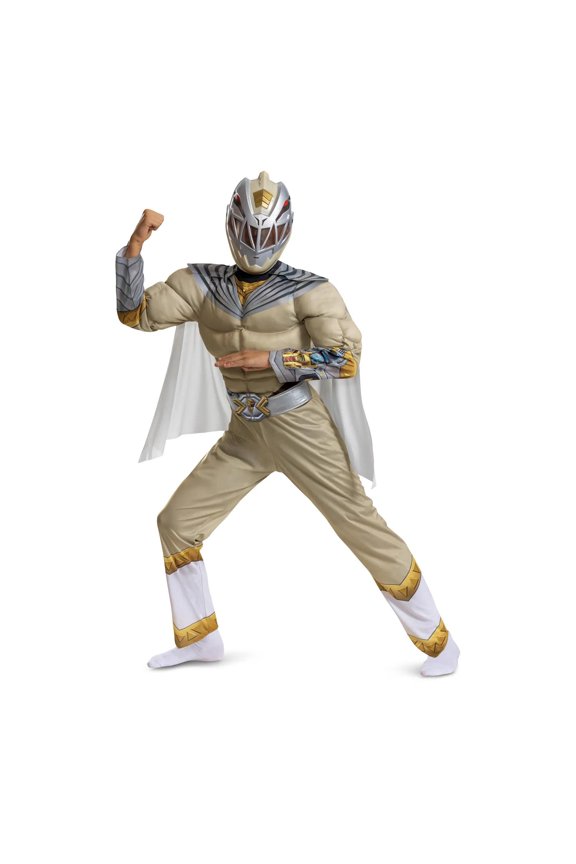 Boys' Power Rangers Cosmic Fury Zenith Ranger Muscle Costume - Size 7-8 - Beige