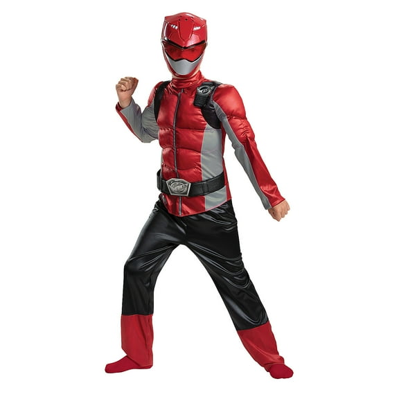 Disguise Boys' Red Ranger Beast Morphers Classic Muscle Costume - Size 7-8