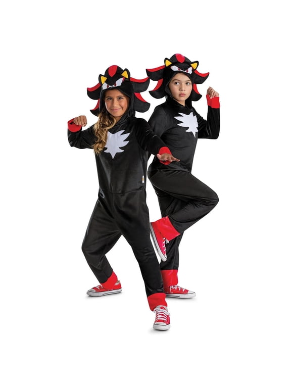 Boys' Sonic the Hedgehog Shadow Hooded Jumpsuit Costume - Size 7-8 - Black