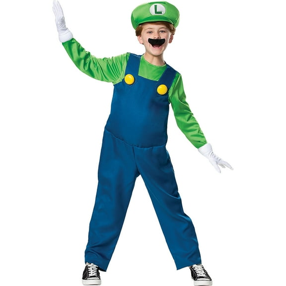 Disguise Boys' Super Mario Bros. Luigi Deluxe Costume - Size 4-6
