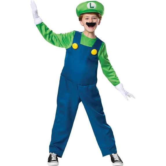 Disguise Boys' Super Mario Bros. Luigi Deluxe Costume - Size 7-8