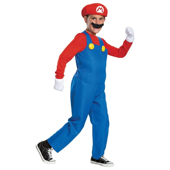 Disguise Boys' Super Mario Bros. Mario Deluxe Costume - Size 10-12