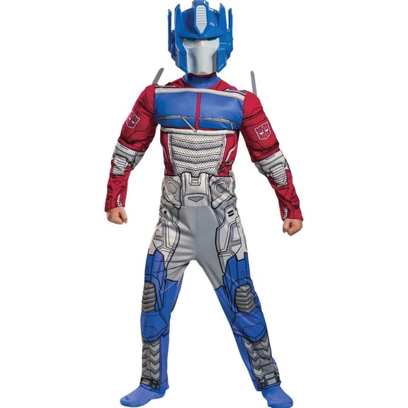 Disguise Boys' Transformers Optimus Prime Muscle Jumpsuit Costume - Size 4-6