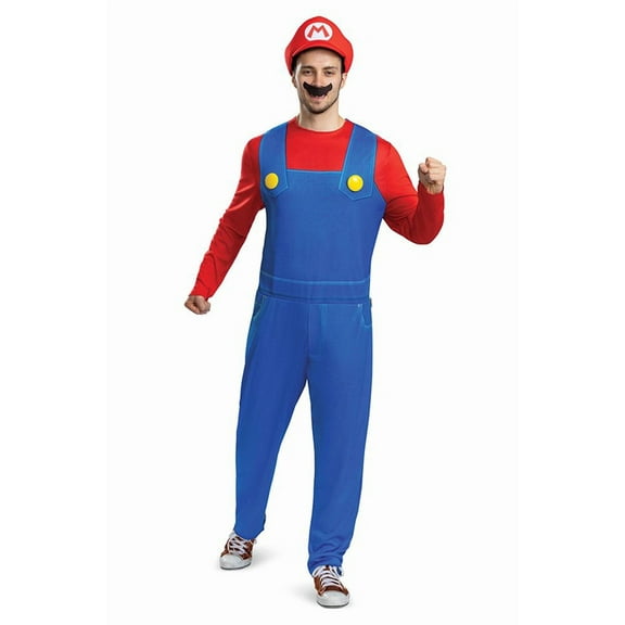 Disguise DG157239SXS Classic Elevated Super Mario Bros Costume for Adult - Extra Small & Small - 30-36