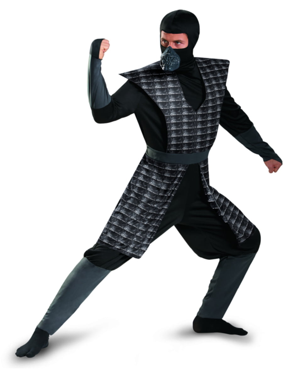 Disguise Costumes Adult Mens Black Evil Ninja Mortal Kombat Smoke Costume  XL 42-46