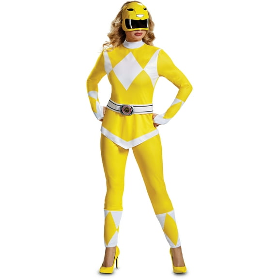 Women's Mighty Morphin Power Rangers Yellow Ranger Deluxe Costume Small 4-6