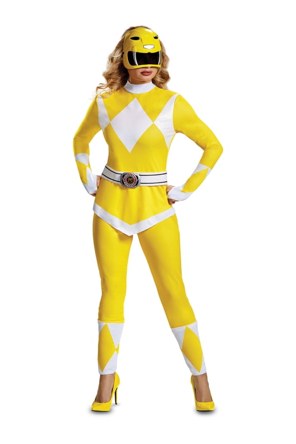 Women's Mighty Morphin Power Rangers Yellow Ranger Deluxe Costume Small 4-6