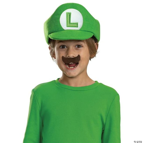 Disguise DG146379 Kids Elevated Mario Bros. Luigi Hat & Mustache Costume Accessory
