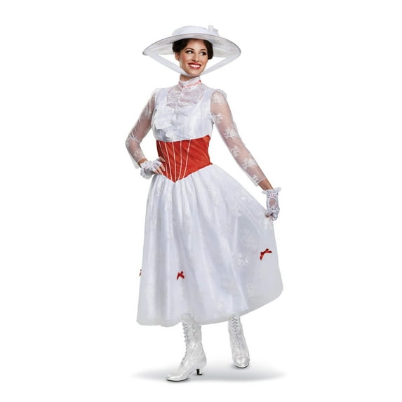 Disguise Disney Mary Poppins Deluxe Women's Halloween Fancy-Dress Costume for Adult, S (4-6)