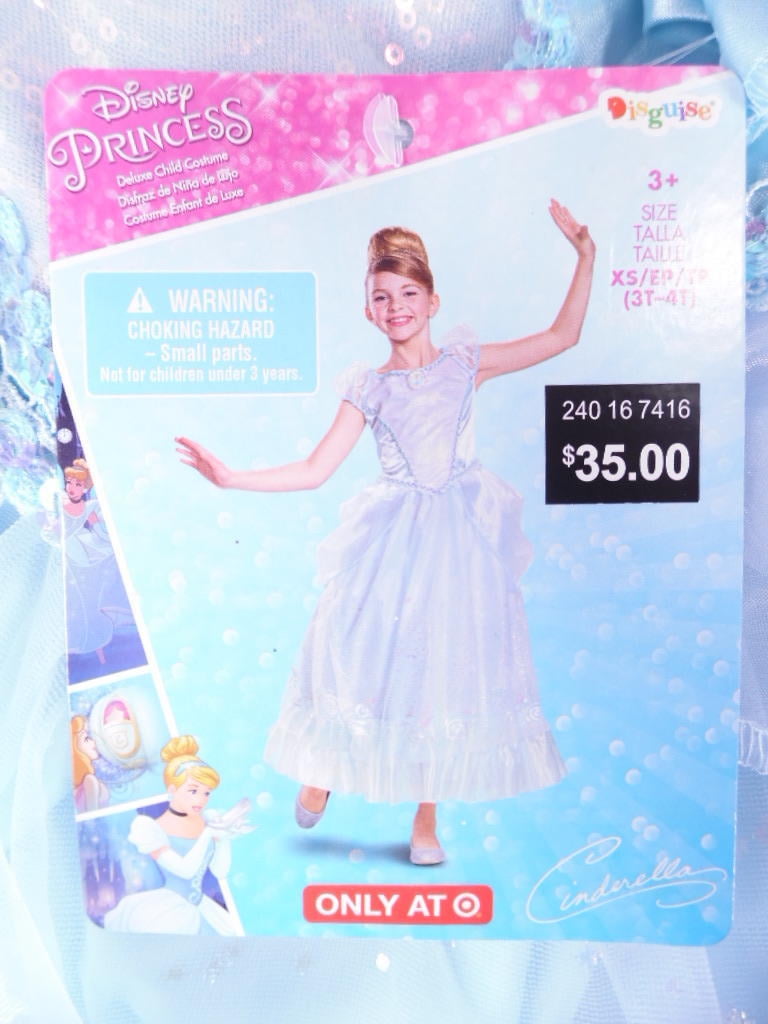 Disguise Disney Princess Deluxe Child Costume Cinderella XS 3T 4T